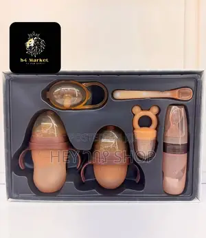 6 Pieces Bpa Free Silicone Baby Feeding Sets /6በ1 የልጆች የጡጦ ሴት