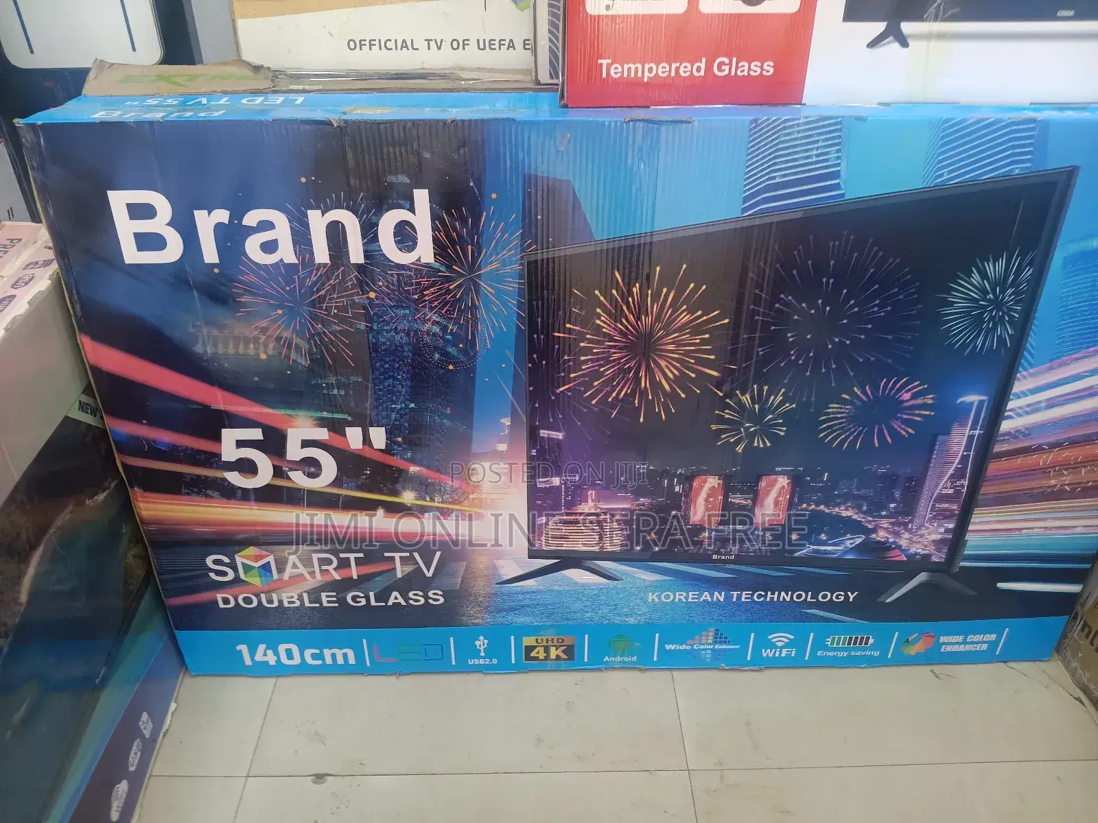 Brand Semart Tv 55 Inch Andrayd Doubel Gelass Hifi Wifi Youtoub