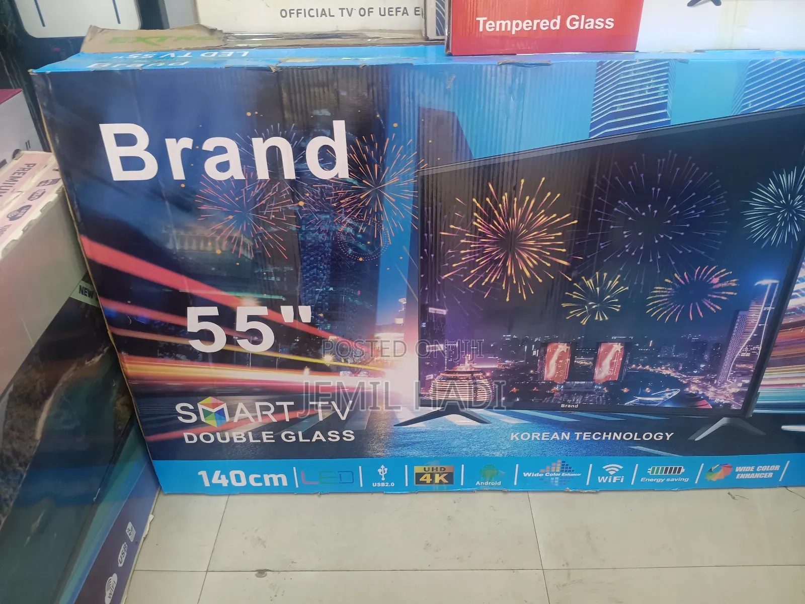 Brand Semart Tv 55 Inch Andrayd Doubel Gelass Hifi Wifi Youtoub