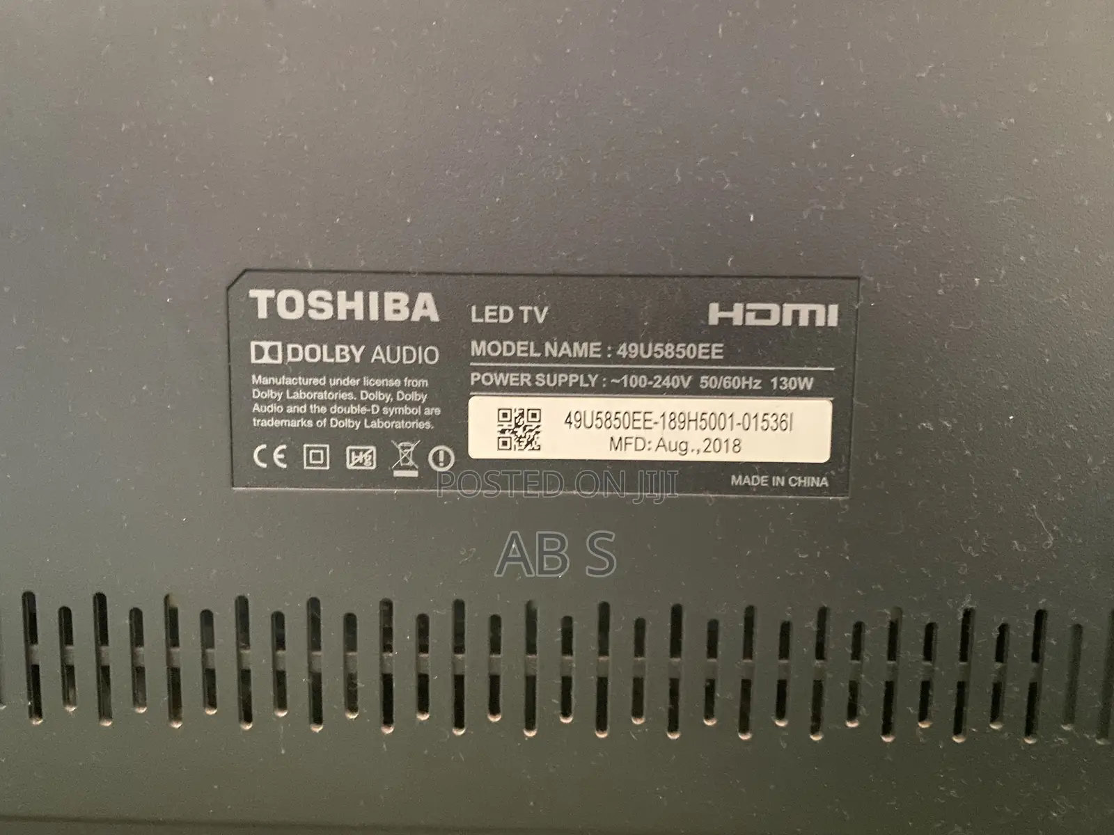 Toshiba 49’ Inch Tv (Not Working)