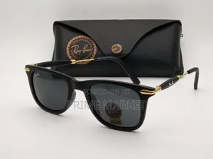 Photo - Ray-Ban Stylish Black Gold 2148 Wayfarer Sunglasses (Unisex)
