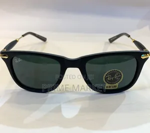 Photo - Ray-Ban Stylish Black Gold 2148 Wayfarer Sunglasses (Unisex)