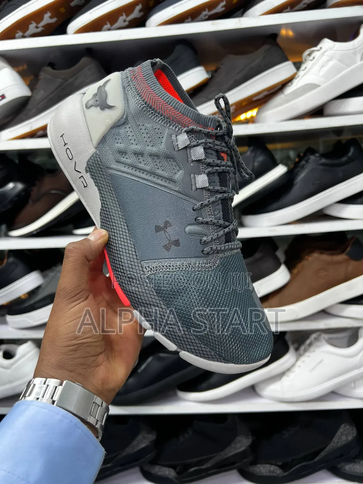 Under Armour Gray Hovr High Master Quality Smooth Sneakers for You