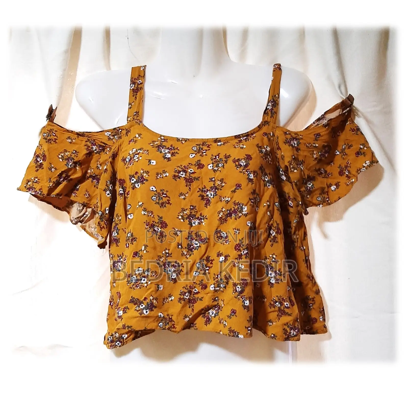 Frenchy Women's Offshoulder Vacation Blouse With Plant Print