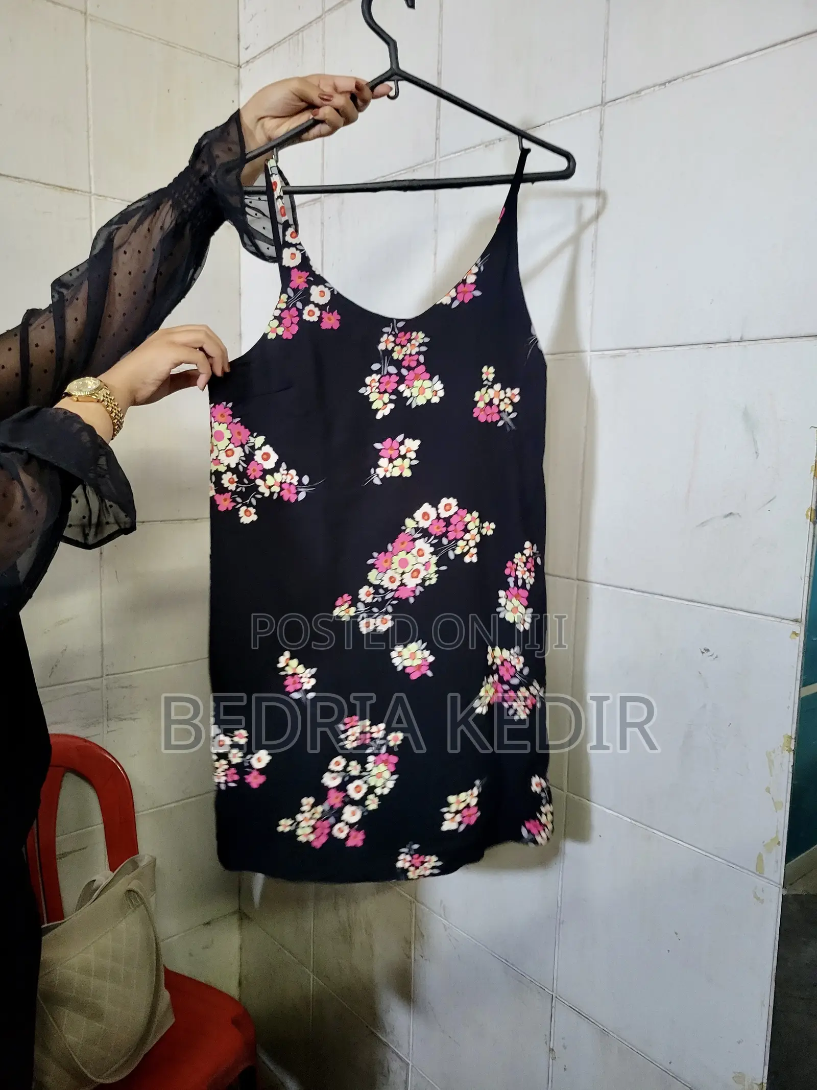 Longer Black Floral Blouse