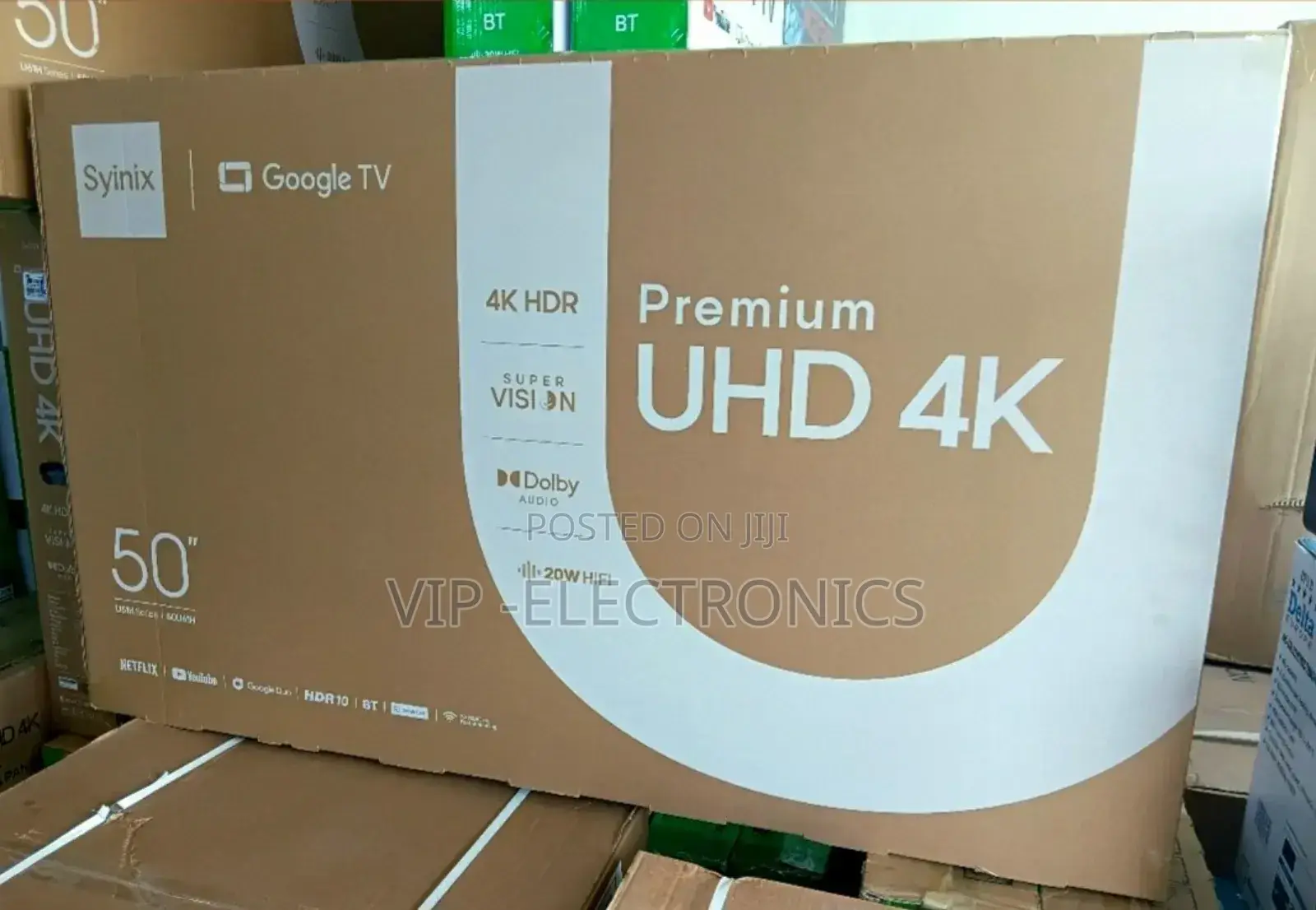 Syinix 50 Inch Tv Smart HDR Google Frameless New 2025 Original Tv