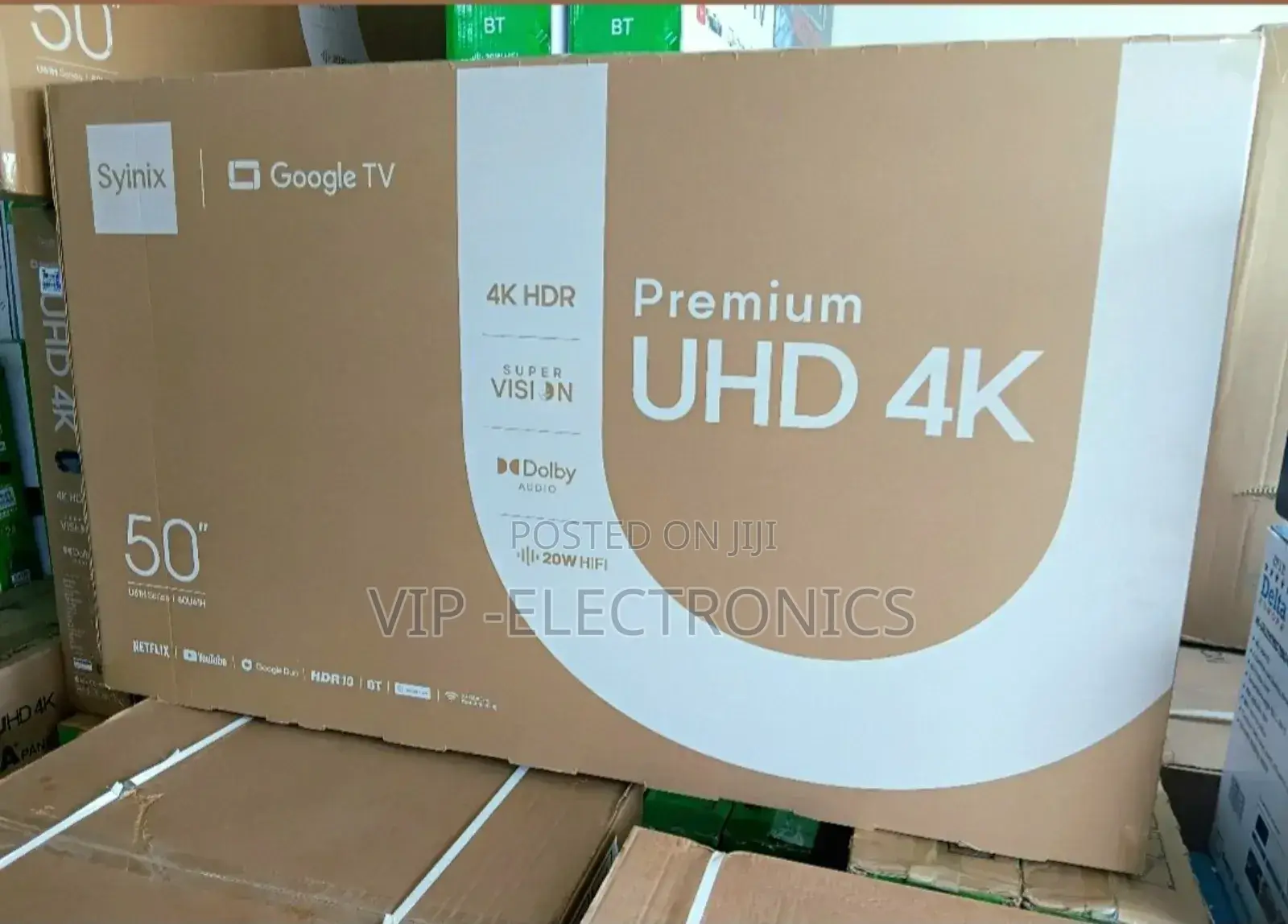 Syinix 50 Inch Tv Smart HDR Google Frameless New 2025 Original Tv