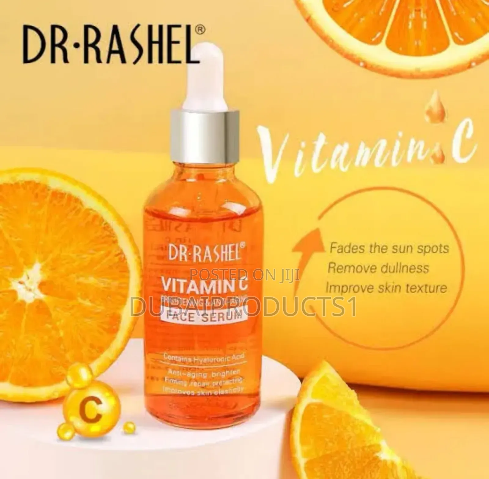 Dr Rashel Vitamin C Serum የቆዳ ሸካራነትን ያስተካክላል