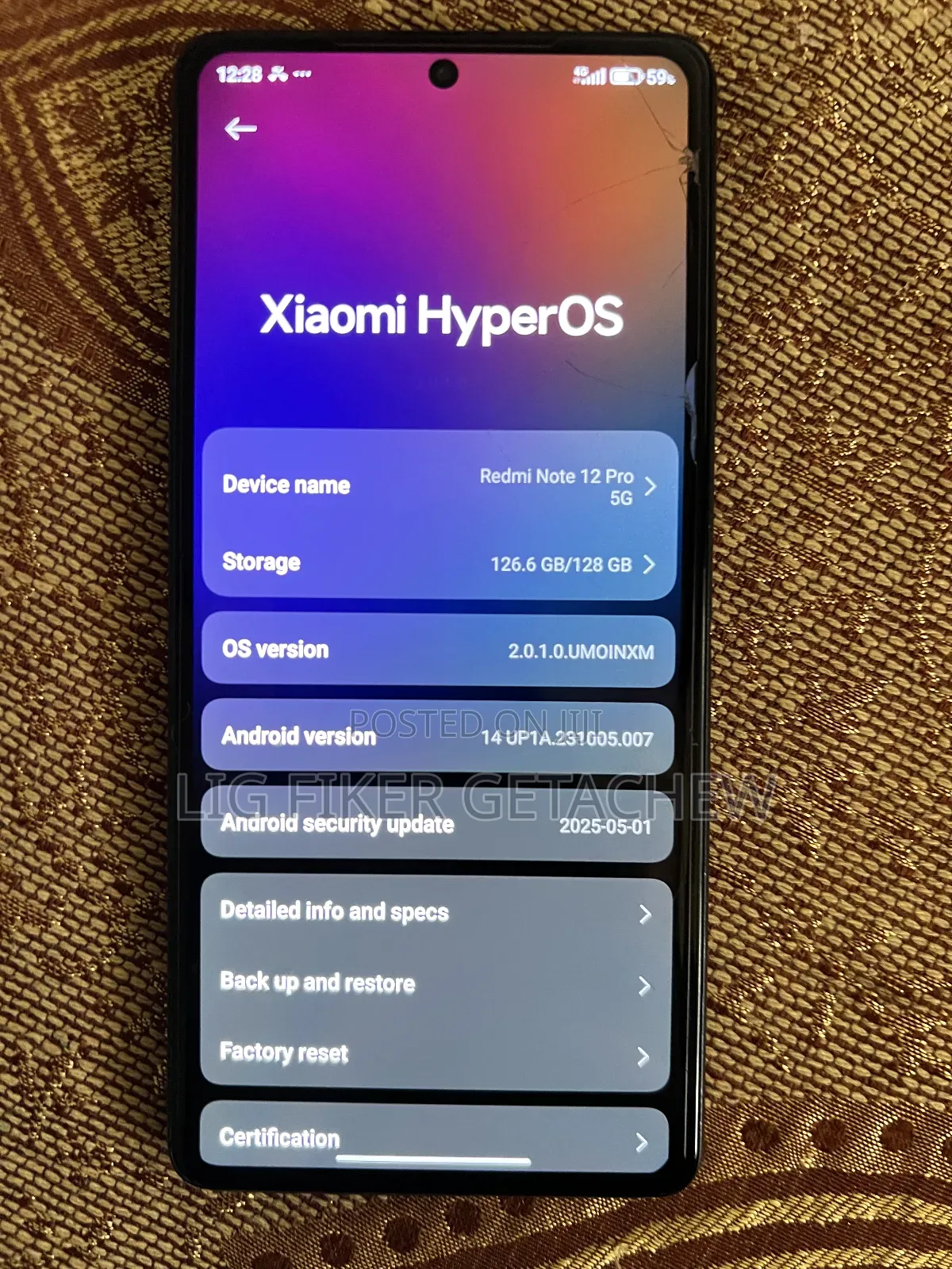 Xiaomi Redmi Note 12 5G 128 GB Black