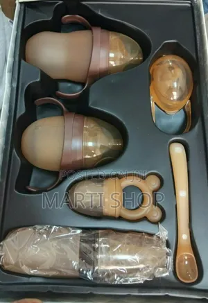 6 Pieces Bpa Free Silicone Baby Bottles or Feeding Sets ( Algo)