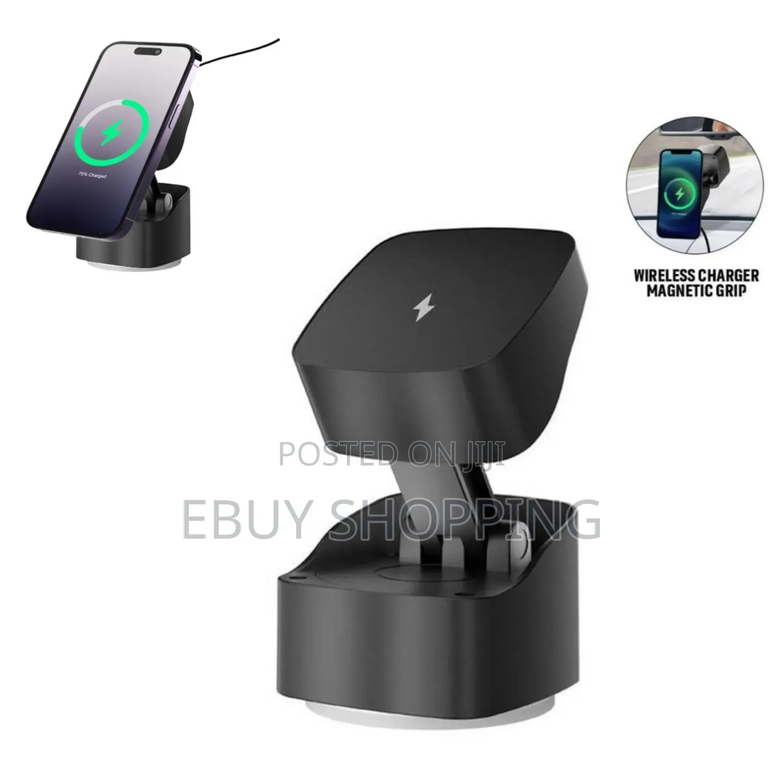 Virton Dual-Secure Car Phone Mount: Magnet Vacuum Suction