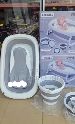 6 in 1 Foldable Baby Bath Tub Set With Folding Washing Machine