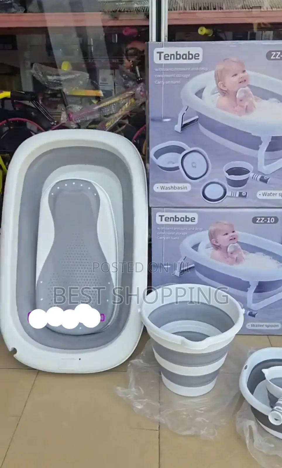 6 in 1 Foldable Baby Bath Tub Set With Folding Washing Machine