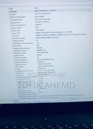 New Laptop Lenovo Legion 5 16GB Intel Core I7 SSD 512GB