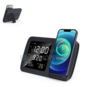 Multi-Function Digital Clock With Wireless Charger Base