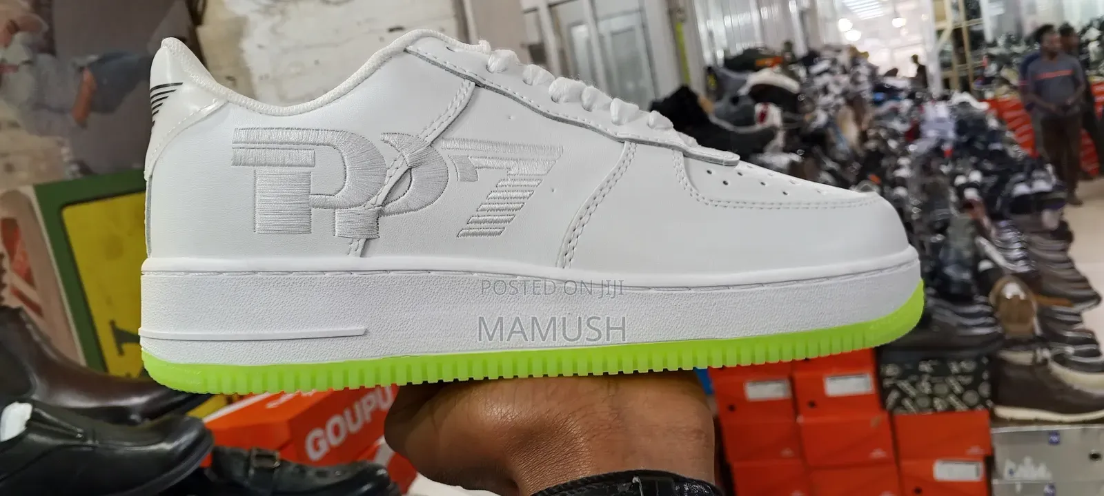 This Is Apair of White Nike Air Force 1 Low_top Snickers