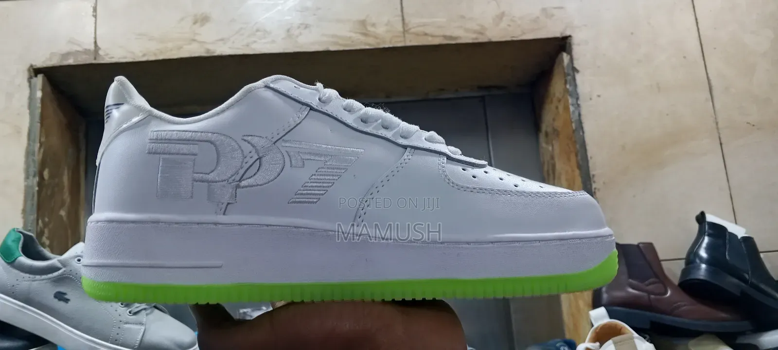 This Is Apair of White Nike Air Force 1 Low_top Snickers