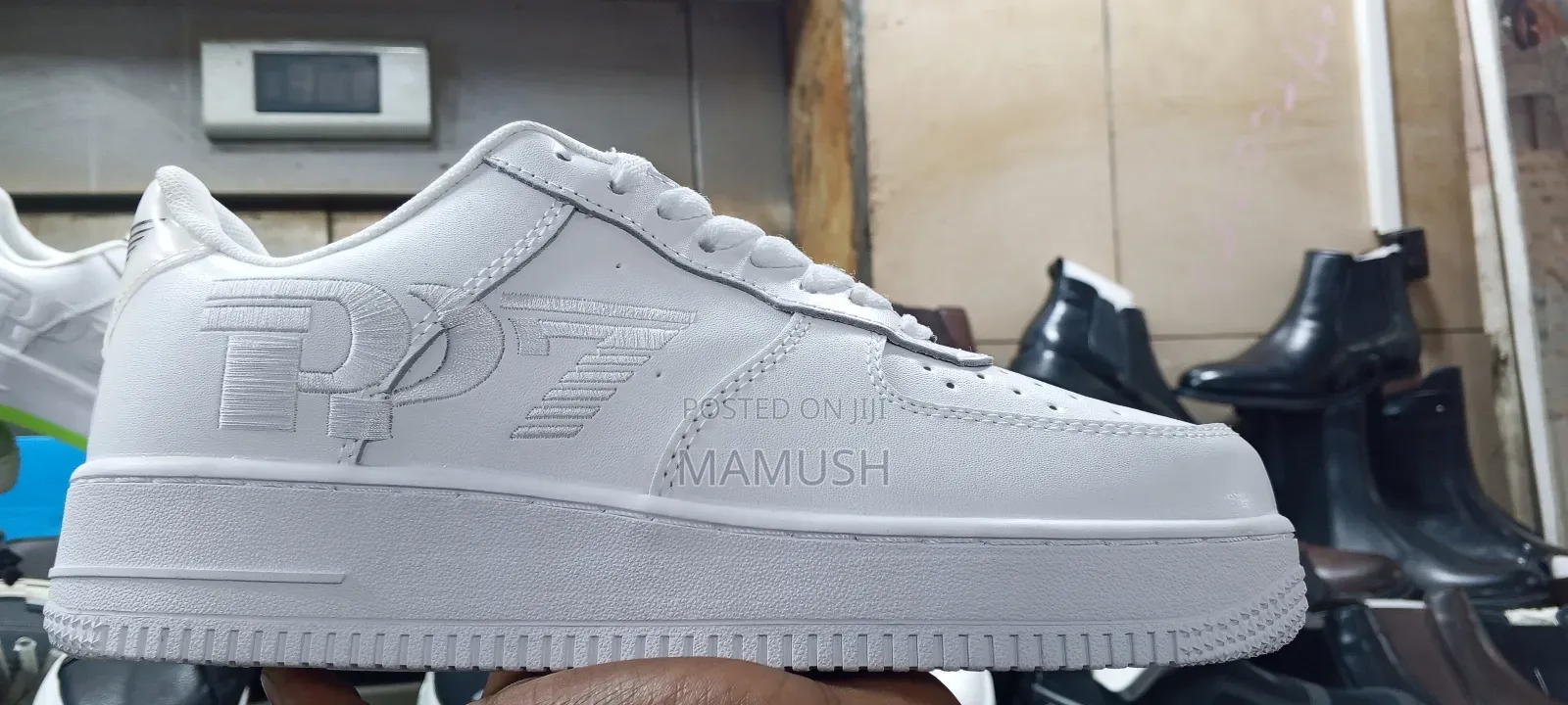 This Is Apair of White Nike Air Force 1 Low_top Snickers