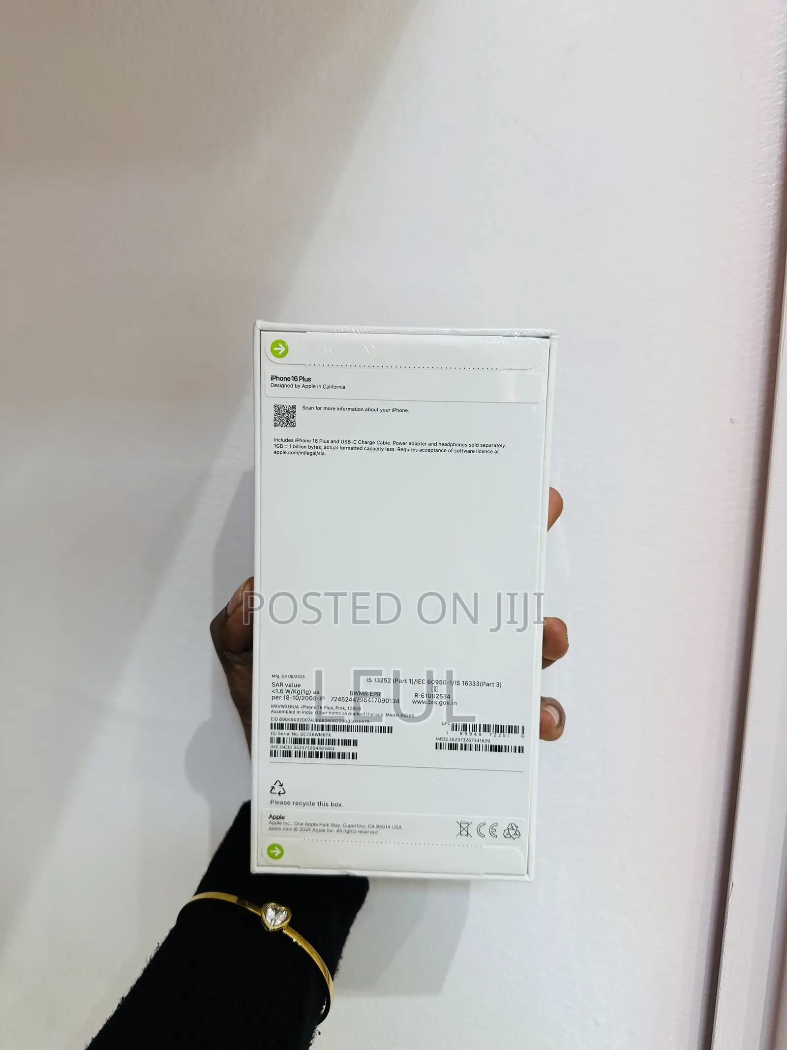 New Apple iPhone 16 Plus 128 GB Pink