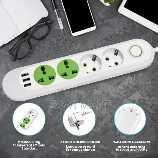 Texas 4-Power Socket + 3 Usb | 220–250v 3000w