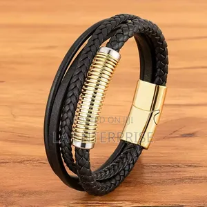Photo - Black Leather Bracelet