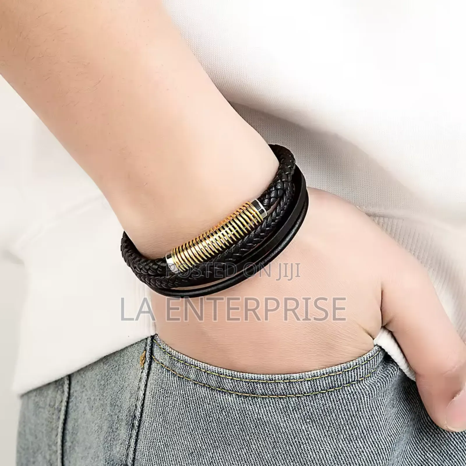 Black Leather Bracelet