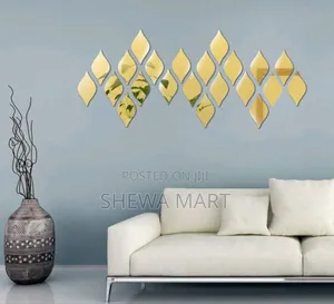 Photo - Reflective Acrylic Teardrop-Shaped Mirror Stickers, Custom 3d Art Deca