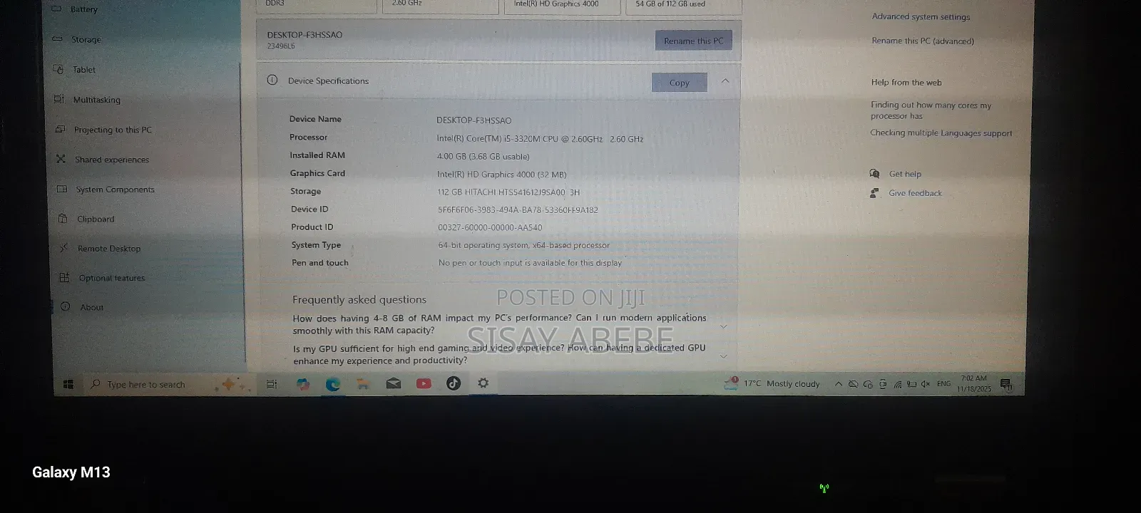 Laptop Lenovo ThinkPad T430 4GB Intel Core I5 HDD 128GB