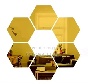 Acrylic Mirror Wall Stickers, Hexagon Mirror Wall