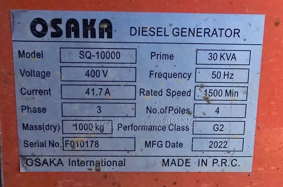 Osaka Diesel Generator