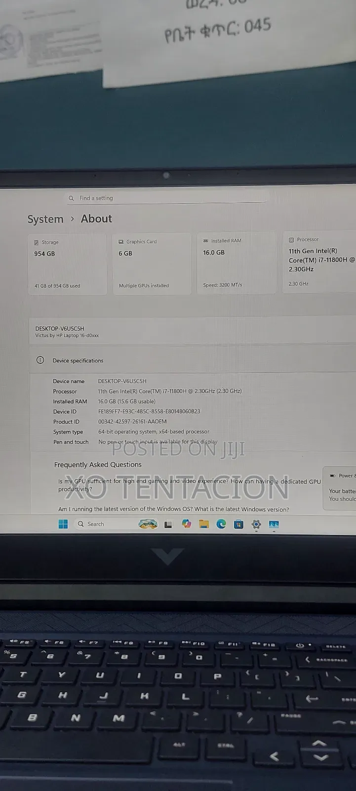 New Laptop HP Victus 16 16GB Intel Core I7 SSD 1T