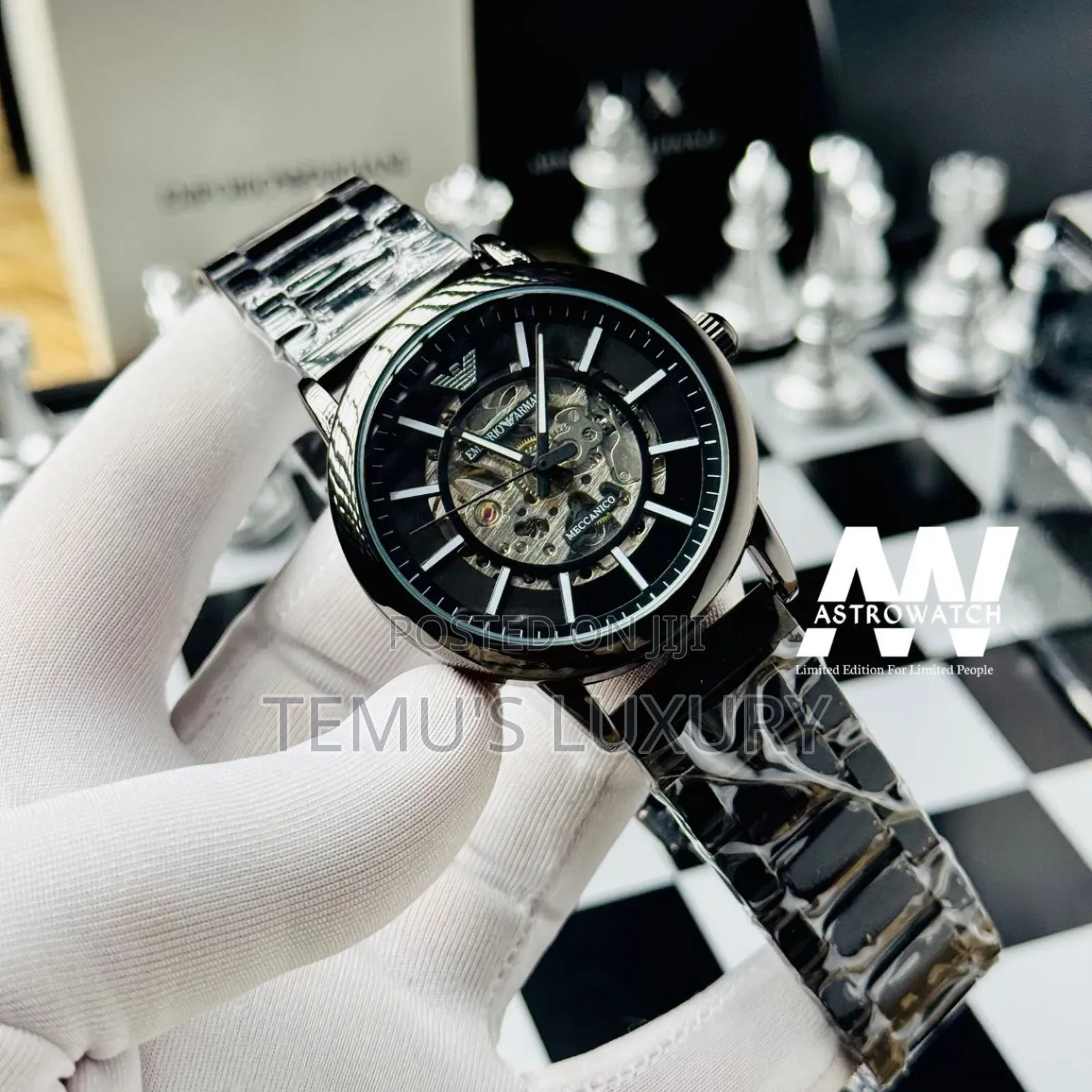 Armani
E. Skeleton Automatic Black Luxury Men's Watch