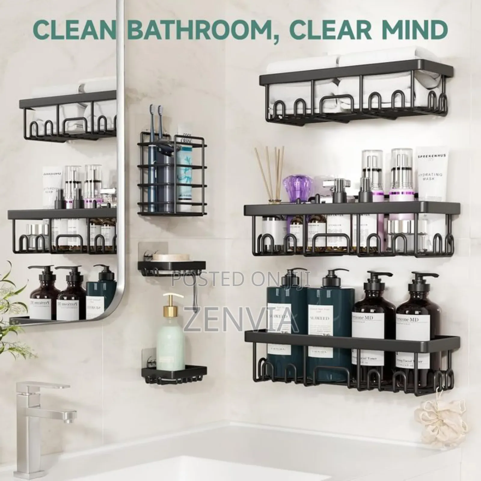 5 Pcs Stainless Steel Storage Rack – Sleek Durable /Free Delivery/