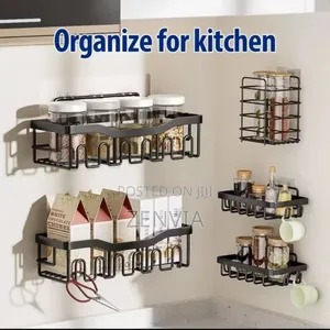 5 Pcs Stainless Steel Storage Rack – Sleek Durable /Free Delivery/