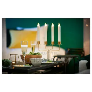 Photo -  Ikea Candelabra, Gold-Colour, 22 Cm
 4 Candles