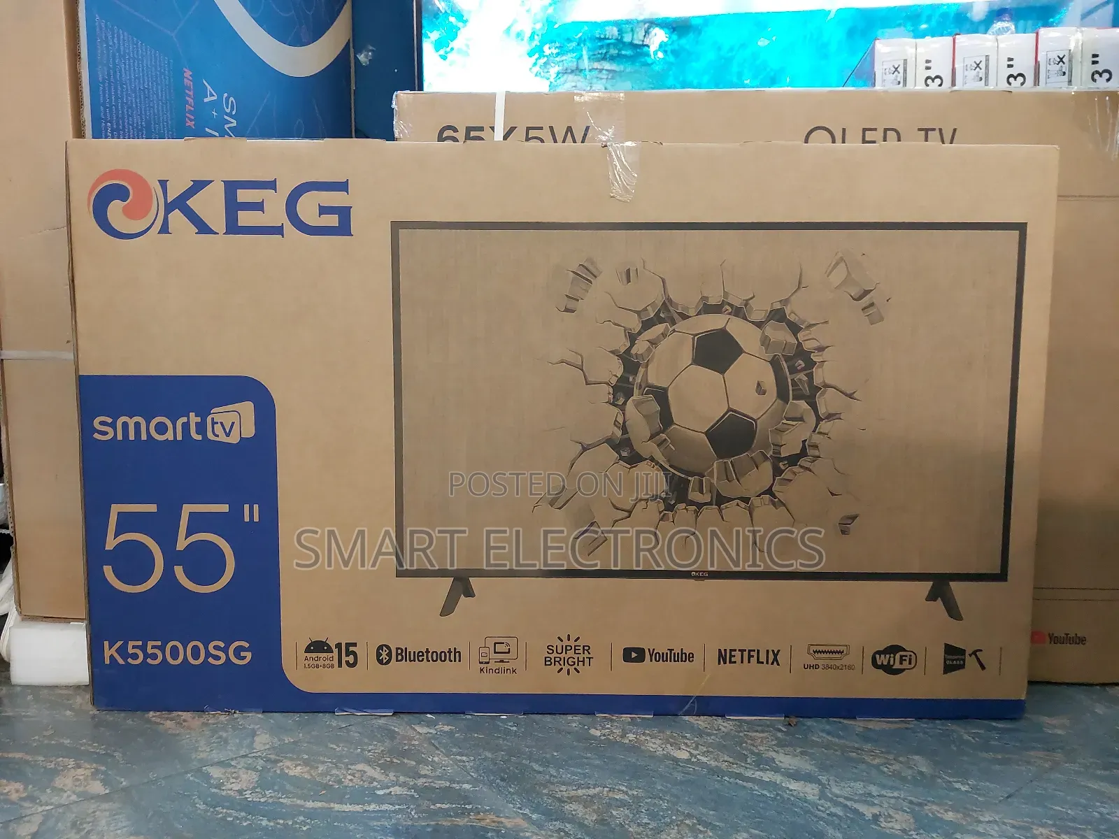 Keg 55 Inch Smart Android Tv New Arrival 2025 Youtube and Wifi Access