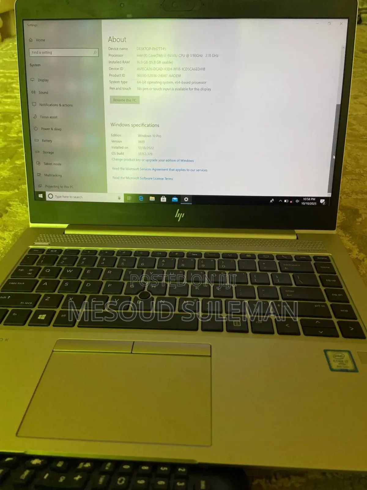 Laptop HP EliteBook 840 16GB Intel Core I7 SSD 512GB