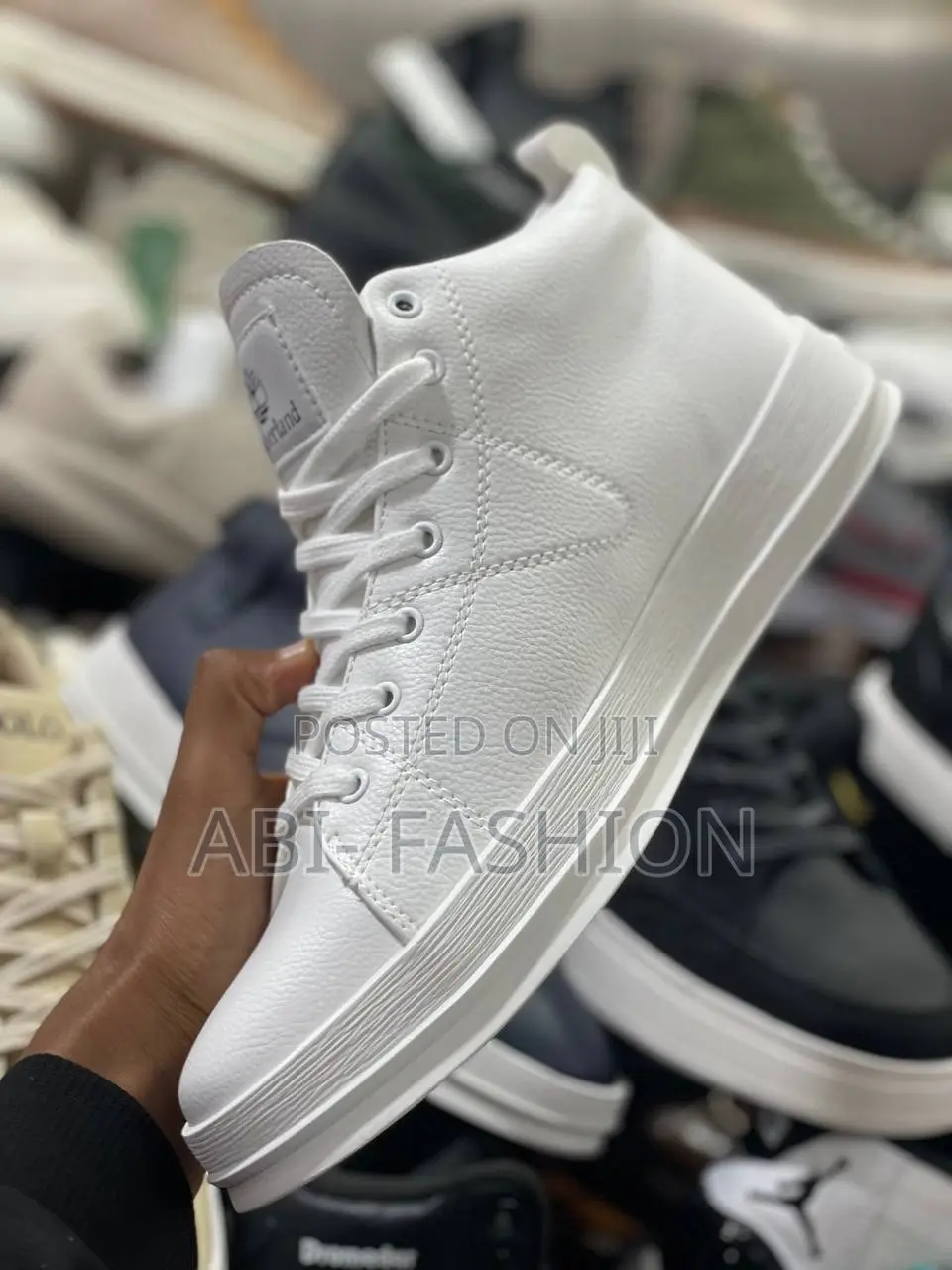 White Timberland Mid High Leather