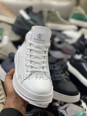 White Timberland Mid High Leather