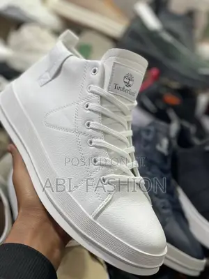 White Timberland Mid High Leather