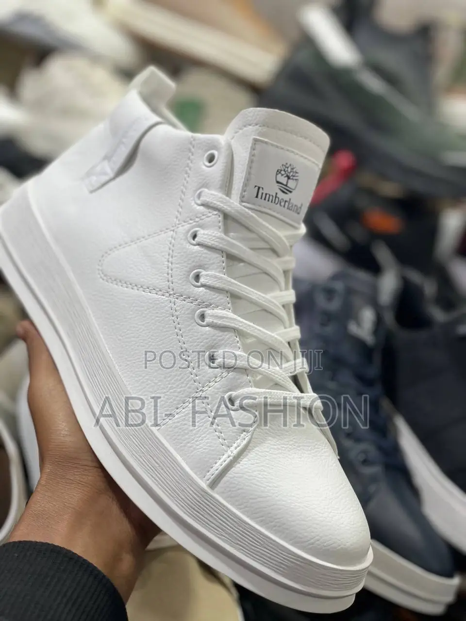 White Timberland Mid High Leather