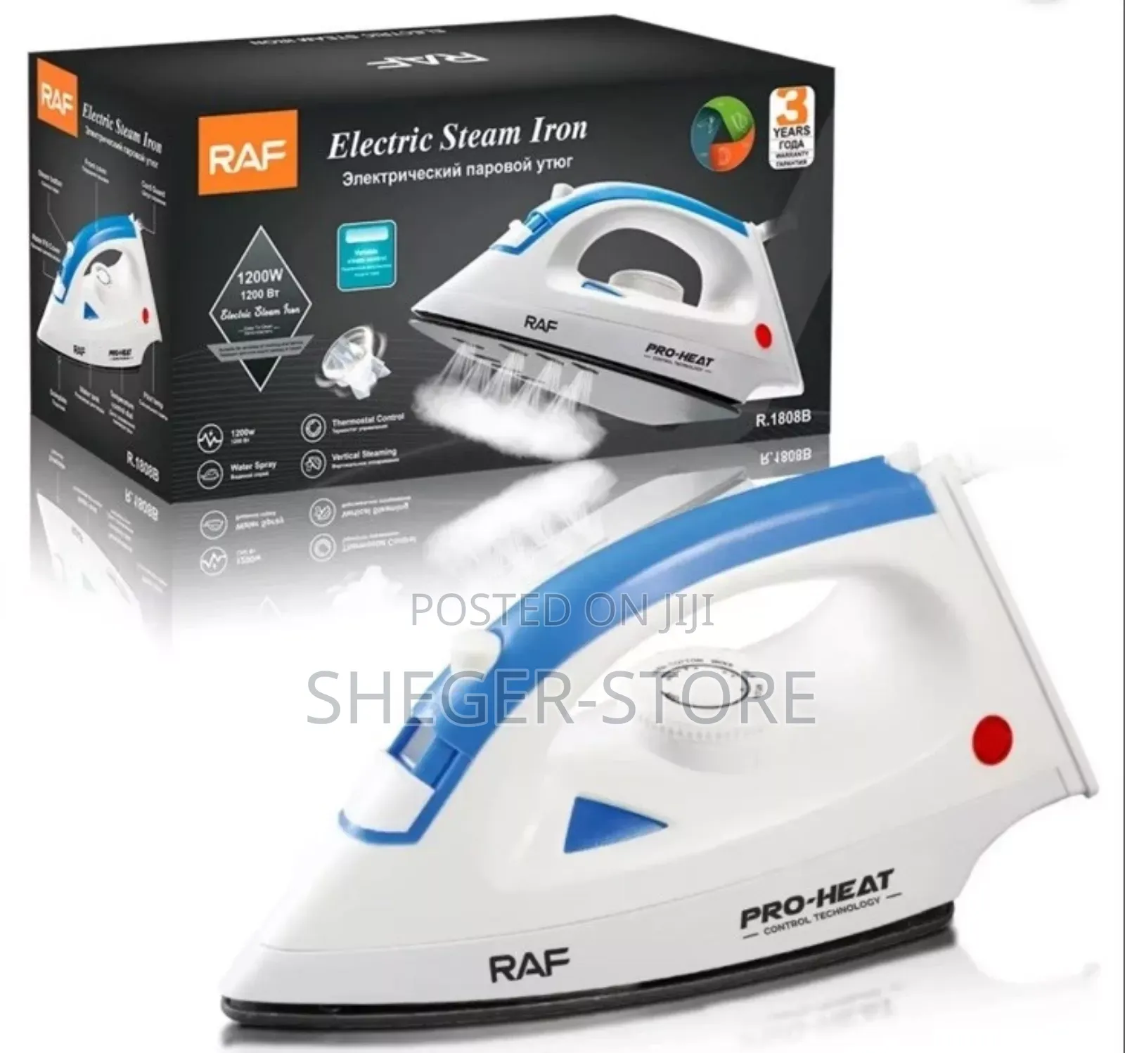 Powerfull 1200w Raf Electric Steam Iron