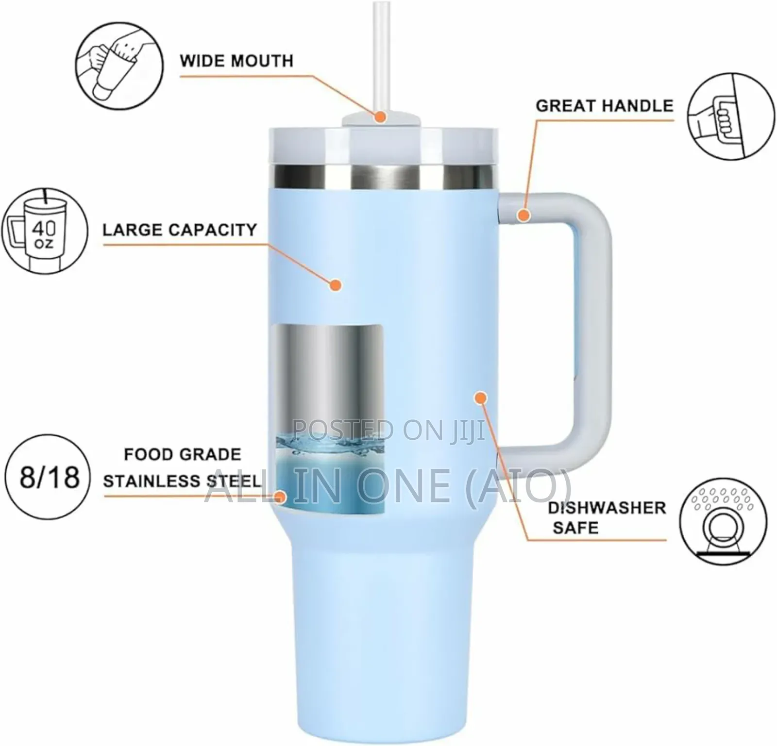 Portable Car Straw Coffee Insulation Cup