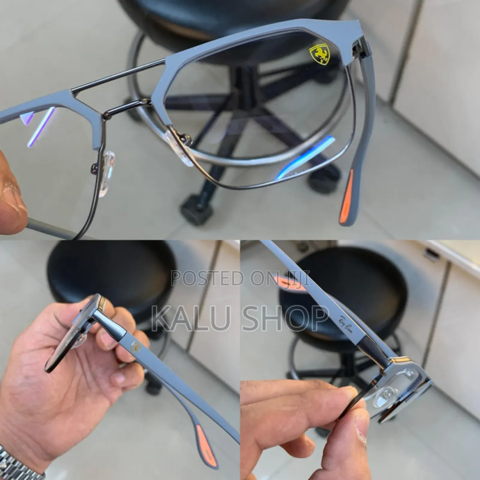 Ray-ban Sunglasse: Stylish Gray Metal Frames Made In Italy