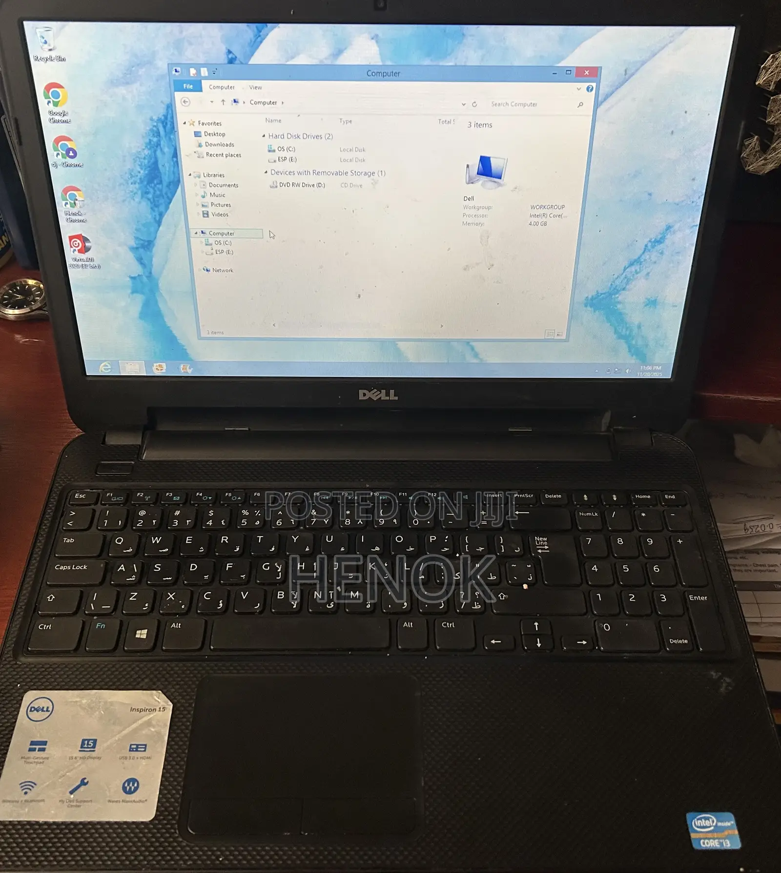 Laptop Dell Inspiron 15 4GB Intel Core I3 HDD 512GB
