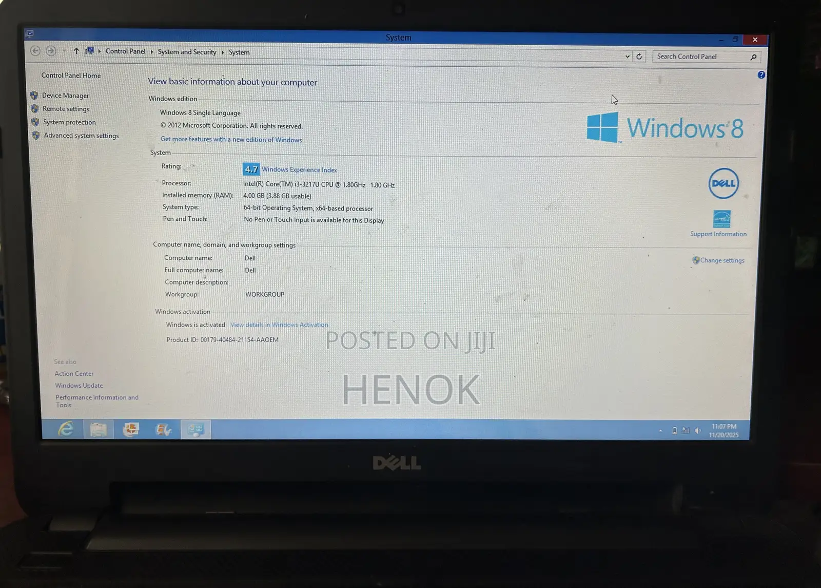 Laptop Dell Inspiron 15 4GB Intel Core I3 HDD 512GB