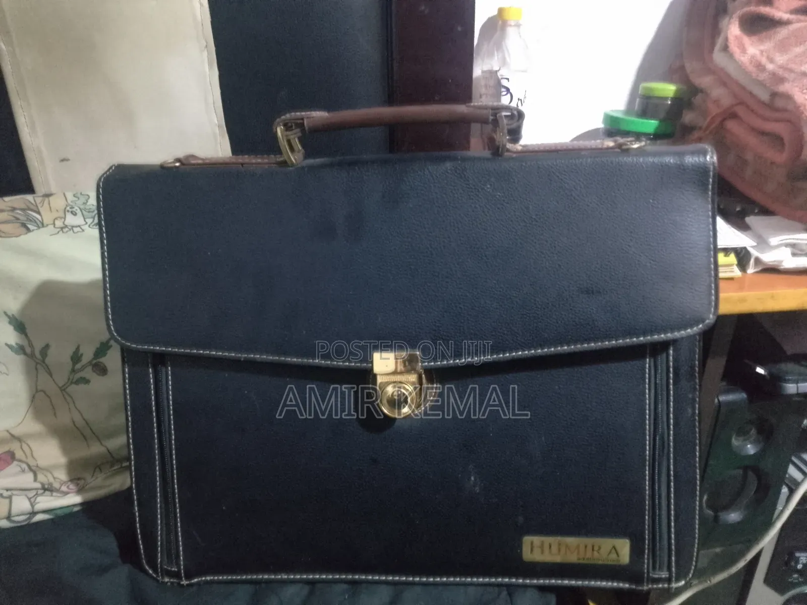 Vintage Black Faux Leather Notepad Holder Case Portfolio