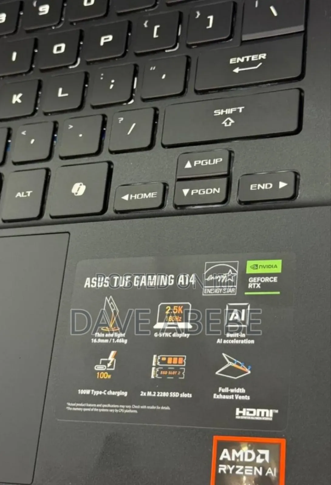 New Laptop Asus 16GB AMD Ryzen 9 SSD 1T