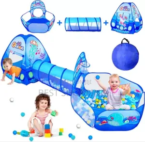 Photo - 3 in 1 Children's Pop-Up Play Tent With a Tunnel and Ball Pit
