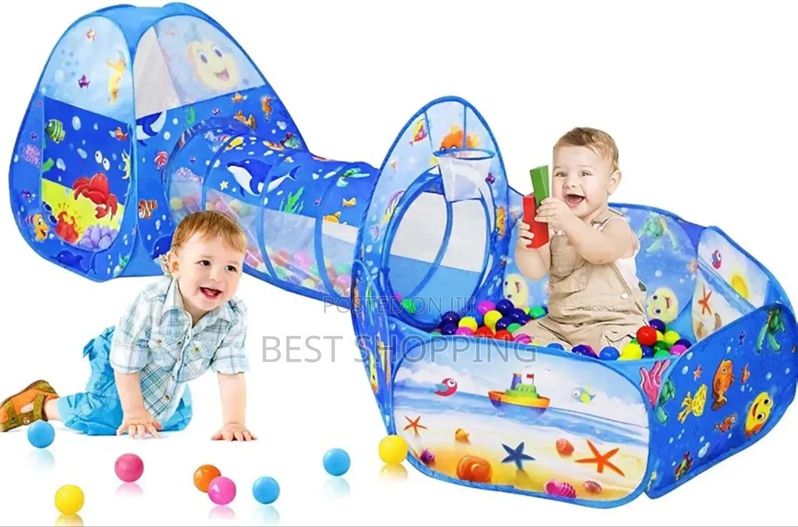 3 in 1 Children's Pop-Up Play Tent With a Tunnel and Ball Pit
